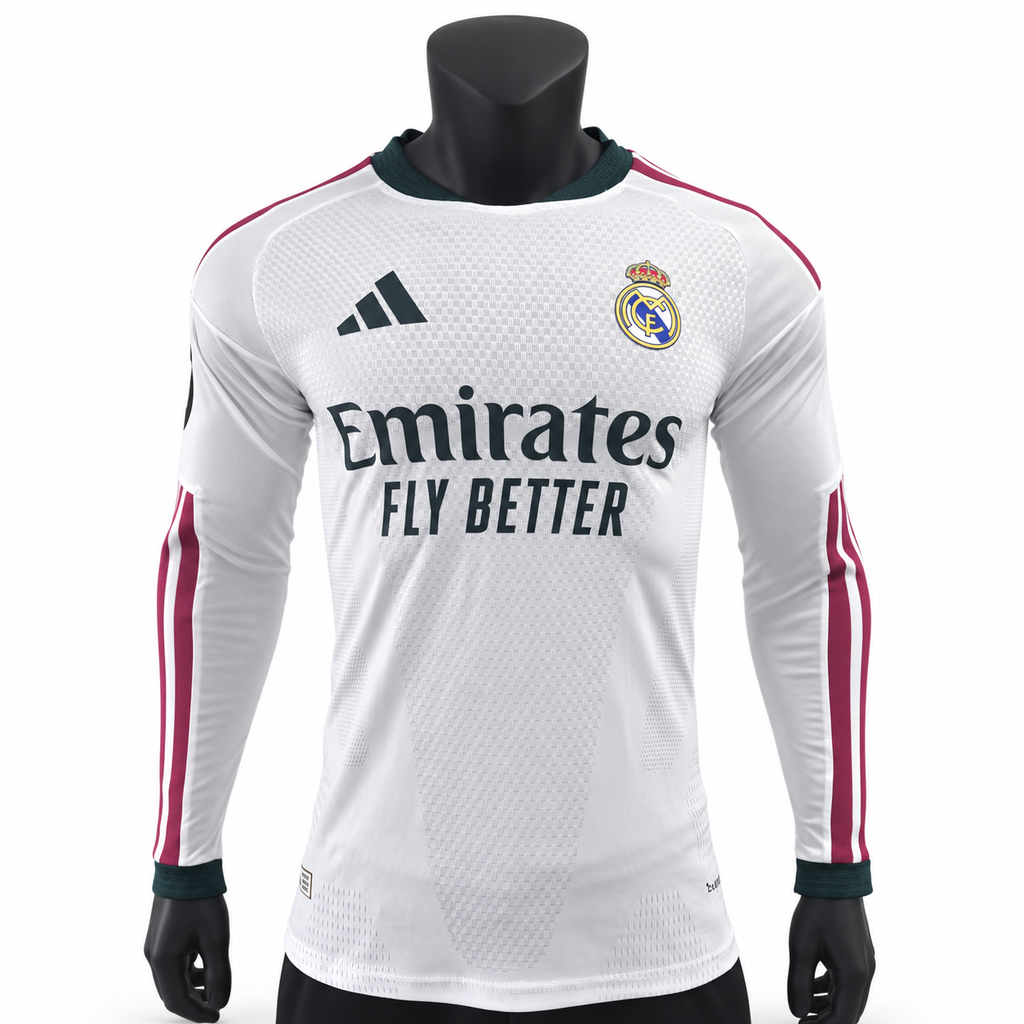 2026/27 Real Madrid Home Longsleeve Jersey Player Version